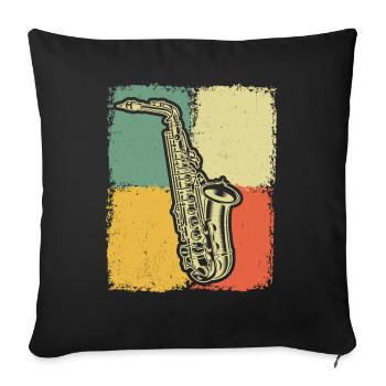 Saxophone Saxophoniste Saxophoniste - Housse de coussin décorative 45 x 45 cm - noir - Devant