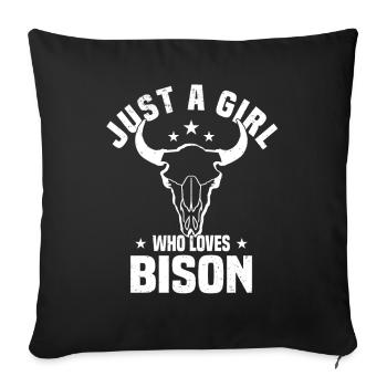 Buffalo Bison Ox Indian American - Sofa pillowcase 17,3'' x 17,3'' (45 x 45 cm) - black - Front