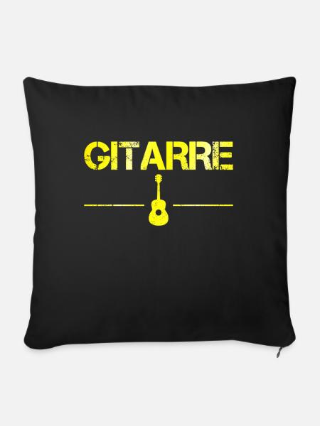 Gitarre - Sofakissenbezug 45 x 45 cm - Schwarz
