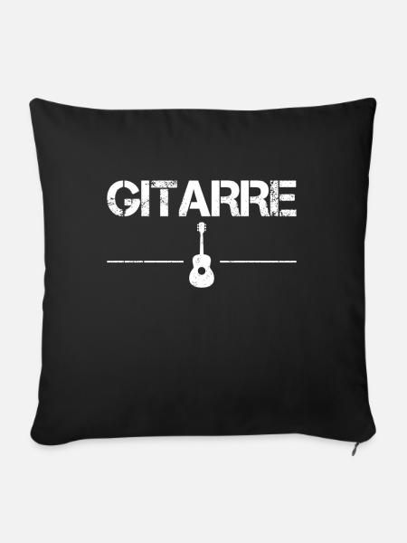 Gitarre - Sofakissenbezug 45 x 45 cm - Schwarz
