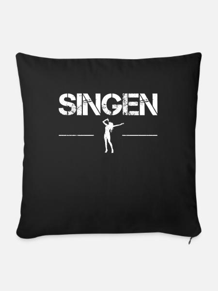 singen - Sofakissenbezug 45 x 45 cm - Schwarz