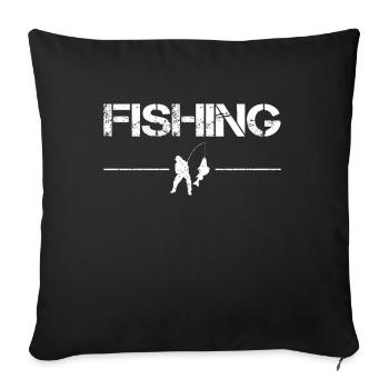 Angling - Sofa pillowcase 17,3'' x 17,3'' (45 x 45 cm) - black - Front