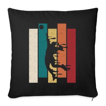 Volleyball Joueur Retro Volleyball - Housse de coussin décorative 45 x 45 cm - noir - Devant