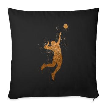 Volleyball abandonne un joueur de volleyball - Housse de coussin décorative 45 x 45 cm - noir - Devant
