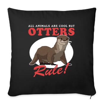 Otter Sea Otter Otter Gift - Sofa pillowcase 17,3'' x 17,3'' (45 x 45 cm) - black - Front