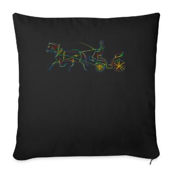 Carriage Coachman Horses Horse-drawn carriage - Sofa pillowcase 17,3'' x 17,3'' (45 x 45 cm) - black - Front