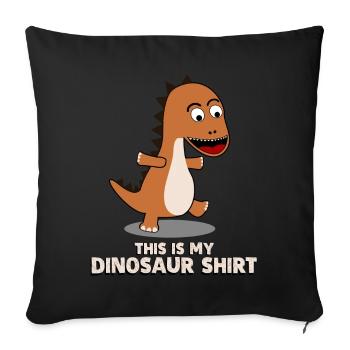 Dinos Dinosaurier - Sofakissenbezug 45 x 45 cm - Schwarz - Vorne