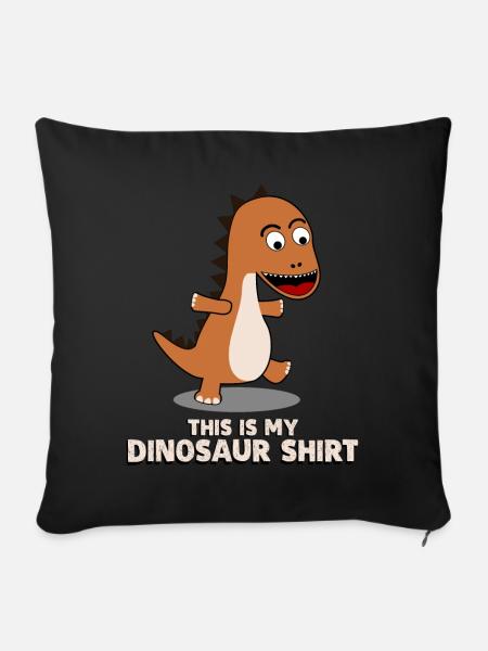 Dinos Dinosaurier - Sofakissenbezug 45 x 45 cm - Schwarz