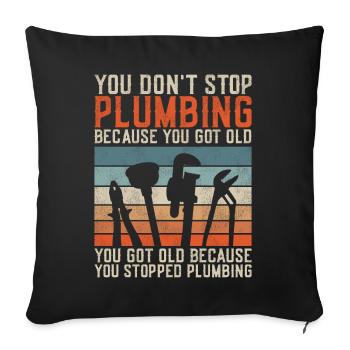 Plumbing Plumber Retired Vintage - Sofa pillowcase 17,3'' x 17,3'' (45 x 45 cm) - black - Front