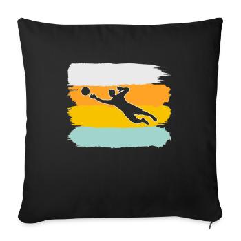 Torwart Retro - Sofakissenbezug 45 x 45 cm - Schwarz - Vorne