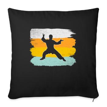 Martial Arts Retro - Sofa pillowcase 17,3'' x 17,3'' (45 x 45 cm) - black - Front