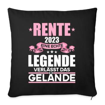 Rentner 2023 Rentnerin 2023 Rente 2023 - Sofakissenbezug 45 x 45 cm - Schwarz - Vorne