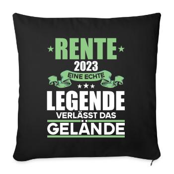 Rentner 2023 Rentnerin 2023 Rente 2023 - Sofakissenbezug 45 x 45 cm - Schwarz - Vorne
