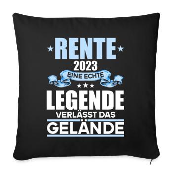Rentner 2023 Rentnerin 2023 Rente 2023 - Sofakissenbezug 45 x 45 cm - Schwarz - Vorne