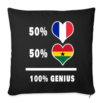 Frankreich und Ghana 100% fantastisch - Sofakissenbezug 45 x 45 cm - Schwarz - Vorne