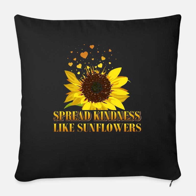 Sonnenblume Motivation - Sofakissenbezug 45 x 45 cm - Schwarz