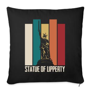 Statue de Lipperty Hermannsdenkmal - Housse de coussin décorative 45 x 45 cm - noir - Devant