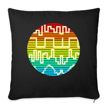 Synthesizer Wavefroms Synth Synthesizers - Sofa pillowcase 17,3'' x 17,3'' (45 x 45 cm) - black - Front
