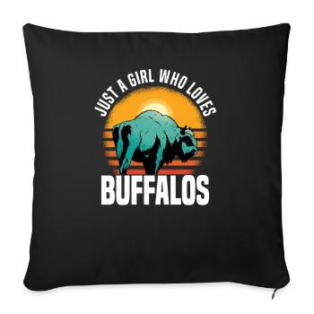 Buffle Bison Buffle Amérindien - Housse de coussin décorative 45 x 45 cm - noir - Devant