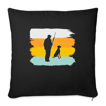 Chasse rétro - Housse de coussin décorative 45 x 45 cm - noir - Devant