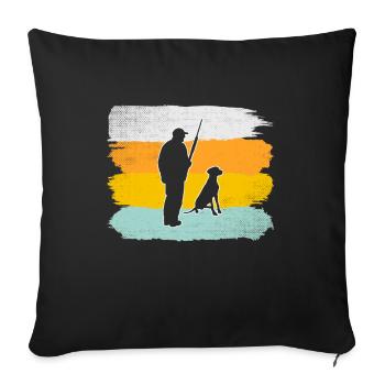 Chasse rétro - Housse de coussin décorative 45 x 45 cm - noir - Devant