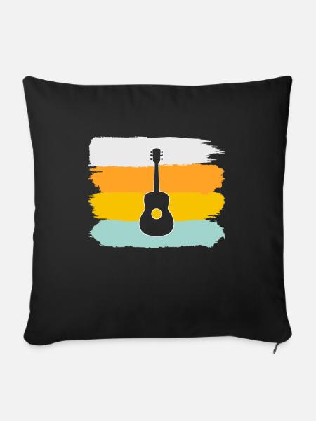 Gitarre Retro - Sofakissenbezug 45 x 45 cm - Schwarz