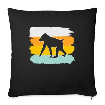 Singe Rétro - Housse de coussin décorative 45 x 45 cm - noir - Devant