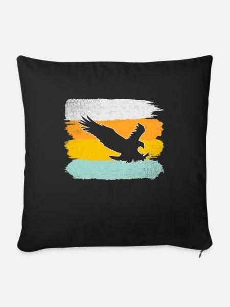 Adler Retro - Sofakissenbezug 45 x 45 cm - Schwarz