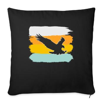 Eagle Retro - Sofa pillowcase 17,3'' x 17,3'' (45 x 45 cm) - black - Front