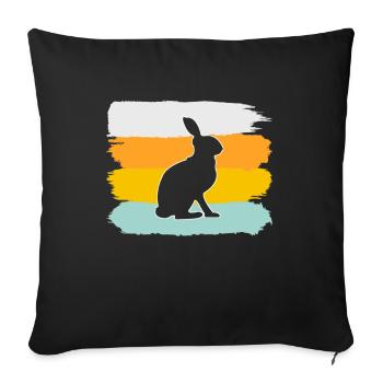 Lapin Rétro - Housse de coussin décorative 45 x 45 cm - noir - Devant
