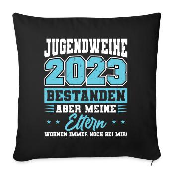 Jugendweihe 2023 Mädchen Junge - Sofakissenbezug 45 x 45 cm - Schwarz - Vorne