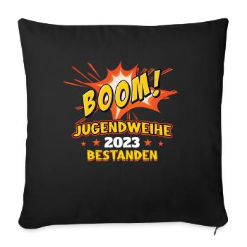 Jugendweihe 2023 Mädchen Junge - Sofakissenbezug 45 x 45 cm - Schwarz - Vorne