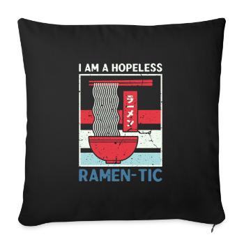 Nouilles Ramen Ramentic sans espoir Nouilles japonaises - Housse de coussin décorative 45 x 45 cm - noir - Devant