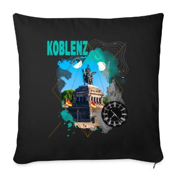Koblenz Deutschland Stadt Skyline Vintage Retro - Sofakissenbezug 45 x 45 cm - Schwarz - Vorne