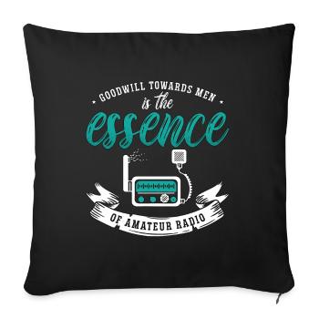 Ham Radio Goodwill Towards Men Antenna Radio Tower - Sofa pillowcase 17,3'' x 17,3'' (45 x 45 cm) - black - Front