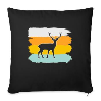 Hirsch Rétro - Housse de coussin décorative 45 x 45 cm - noir - Devant