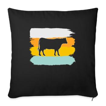 Cow Retro - Sofa pillowcase 17,3'' x 17,3'' (45 x 45 cm) - black - Front
