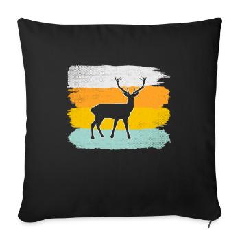 Hirsch Rétro - Housse de coussin décorative 45 x 45 cm - noir - Devant