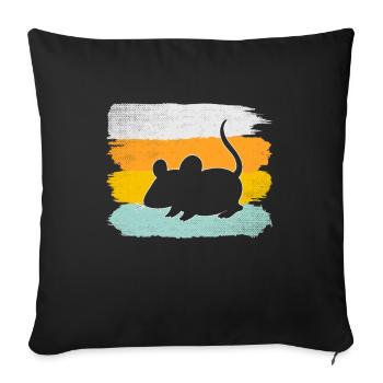 Maus Retro - Sofakissenbezug 45 x 45 cm - Schwarz - Vorne