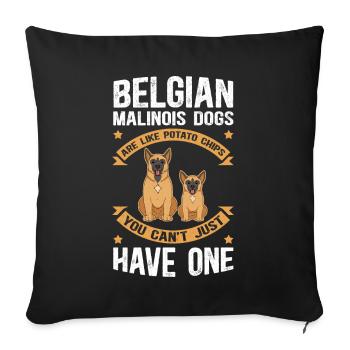 Belgian Shepherd Malinois Dog Gift - Sofa pillowcase 17,3'' x 17,3'' (45 x 45 cm) - black - Front