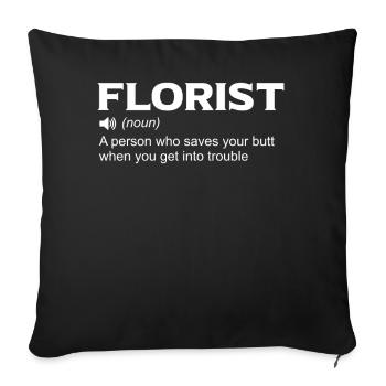 Florist Funny Definition For Plant Lover - Sofa pillowcase 17,3'' x 17,3'' (45 x 45 cm) - black - Front