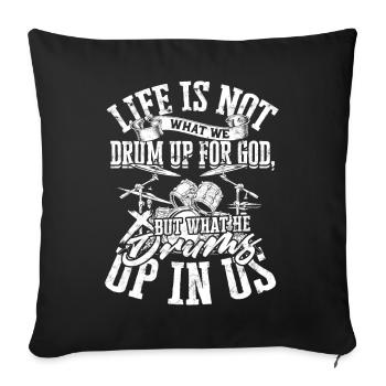 Drummer Jesus Cross Drummer Drummer - Sofa pillowcase 17,3'' x 17,3'' (45 x 45 cm) - black - Front