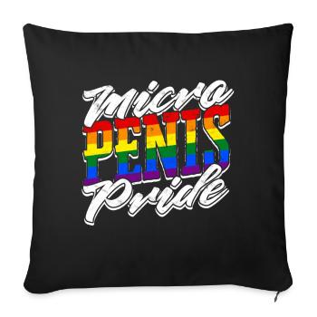 Mikropenis Kleiner Penis Sex Schwanz Club Micro - Sofakissenbezug 45 x 45 cm - Schwarz - Vorne
