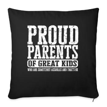 parents gift mother gift idea father family - Sofa pillowcase 17,3'' x 17,3'' (45 x 45 cm) - black - Front