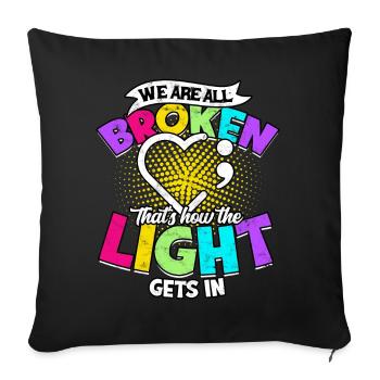 dépression dépressive triste idée cadeau malheureux - Housse de coussin décorative 45 x 45 cm - noir - Devant