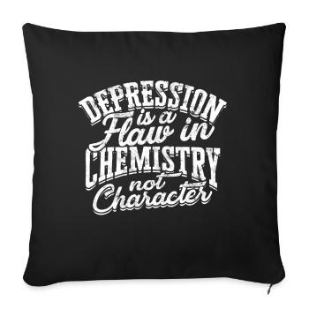 dépression dépressive triste idée cadeau malheureux - Housse de coussin décorative 45 x 45 cm - noir - Devant