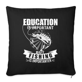 Idée unique pour la pêche - Housse de coussin décorative 45 x 45 cm - noir - Devant