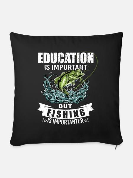 Unique idea for Fishing - Sofakissenbezug 45 x 45 cm - Schwarz
