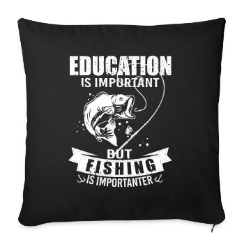 Idée unique pour la pêche - Housse de coussin décorative 45 x 45 cm - noir - Devant