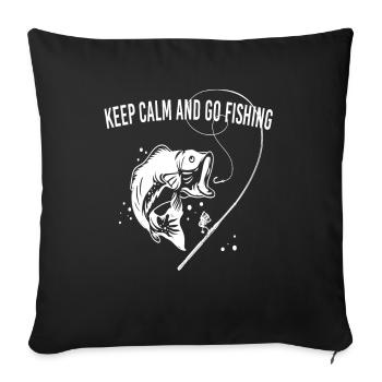Idée unique pour la pêche - Housse de coussin décorative 45 x 45 cm - noir - Devant